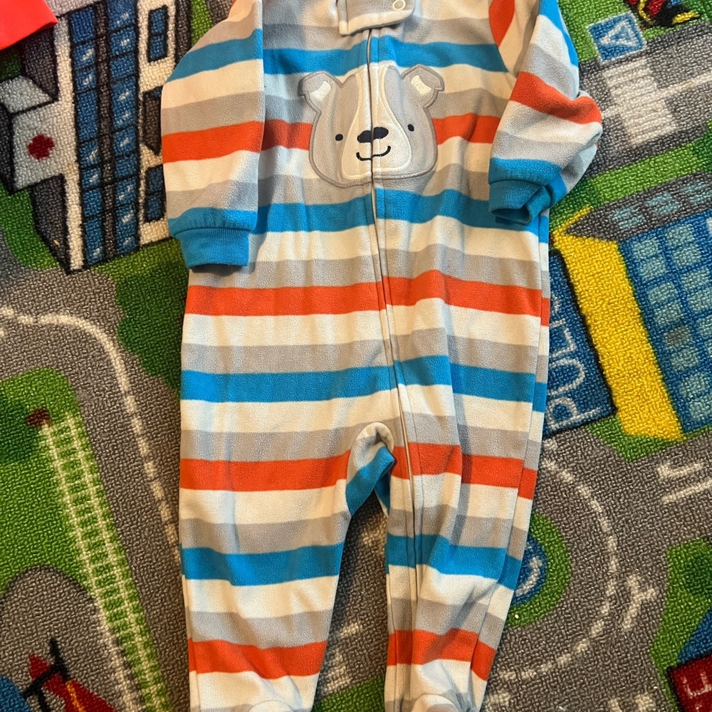 Carter's Multicolor Striped Bear Footie